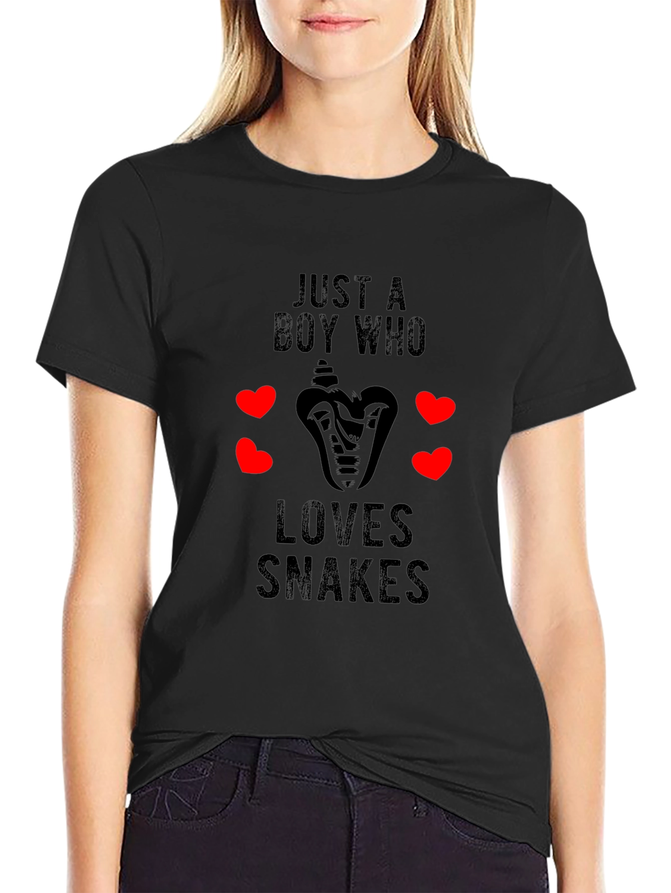 Camiseta Negra con Diseño de Serpiente para Hombre