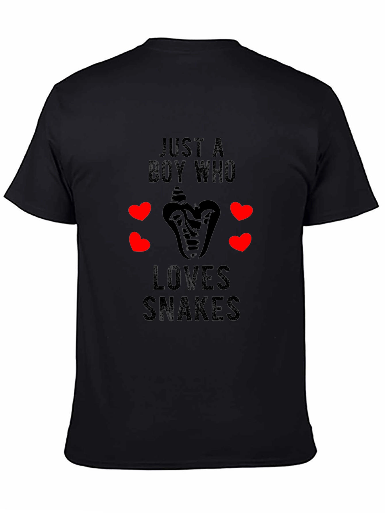 Camiseta Negra con Diseño de Serpiente para Hombre