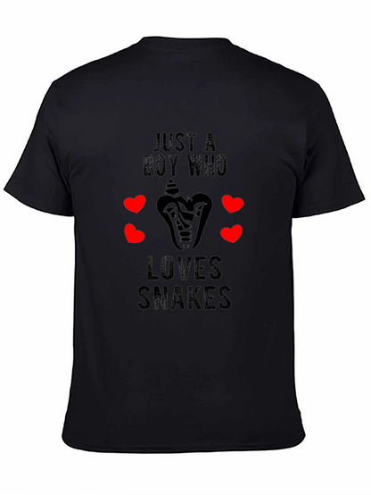 Camiseta Negra con Diseño de Serpiente para Hombre