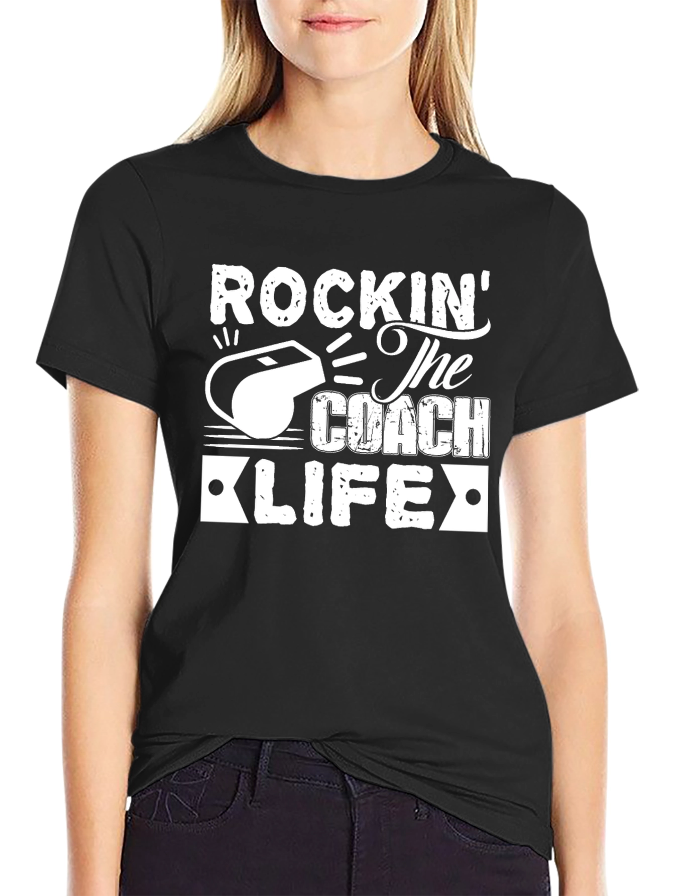 Camiseta Negra: Rockin The Coach Life