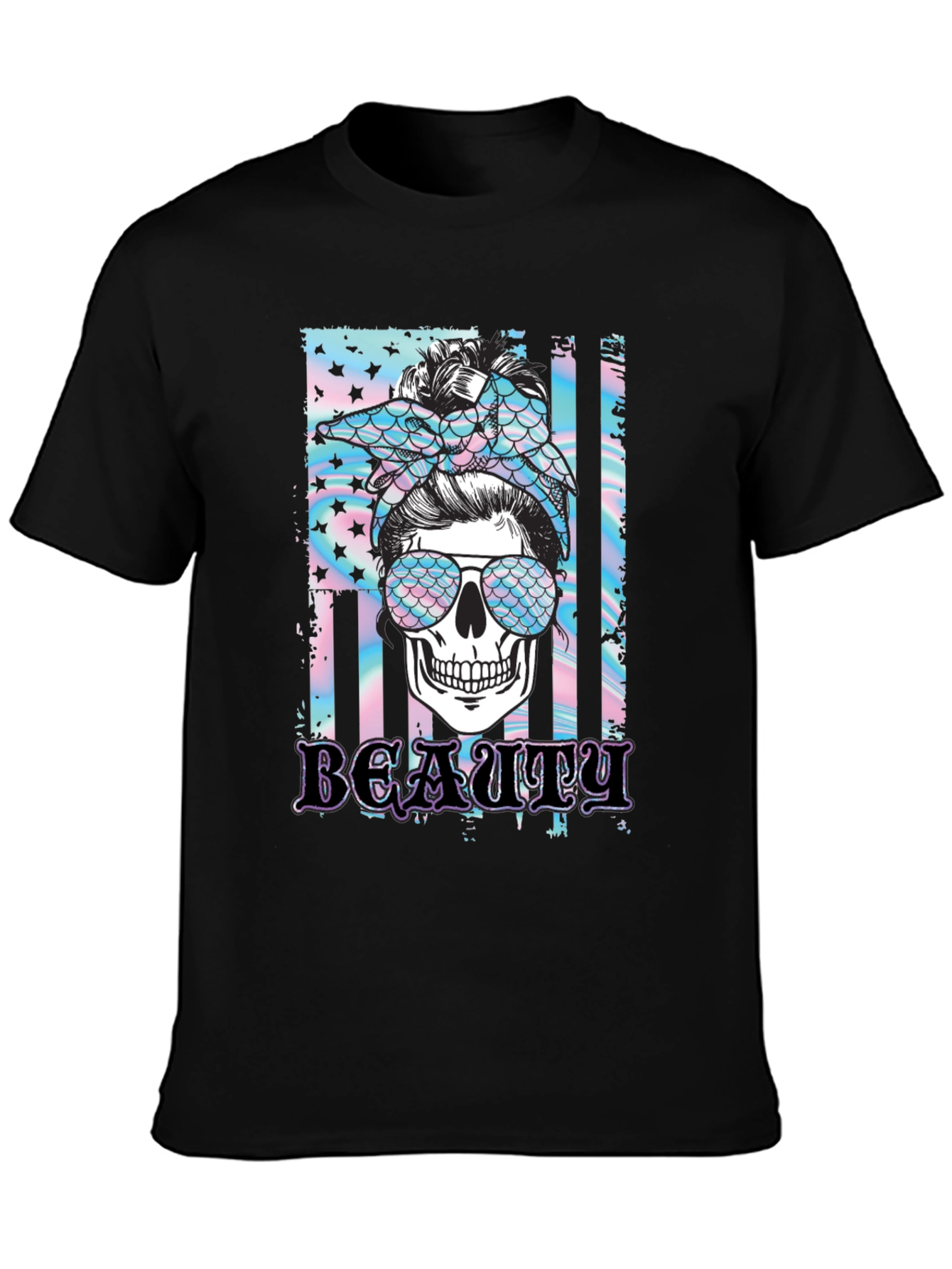 Camiseta Negra Calavera Beauty