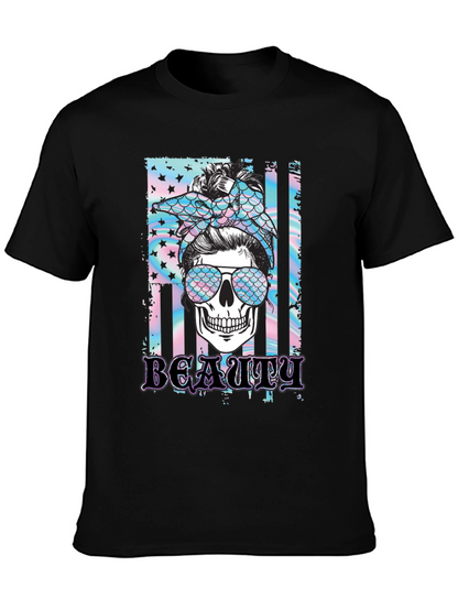 Camiseta Negra Calavera Beauty