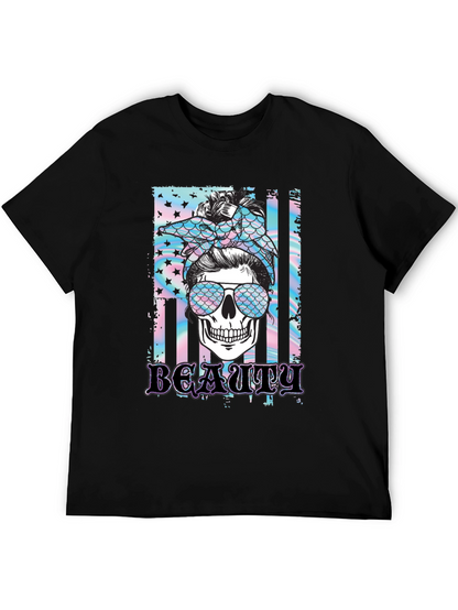 Camiseta Negra Calavera Beauty