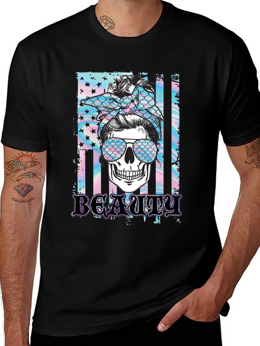 Camiseta Negra Calavera Beauty