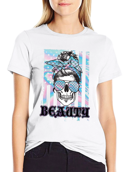 Camiseta Negra Calavera Beauty