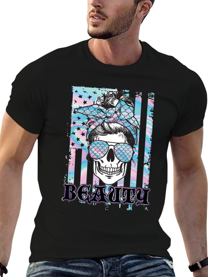 Camiseta Negra Calavera Beauty
