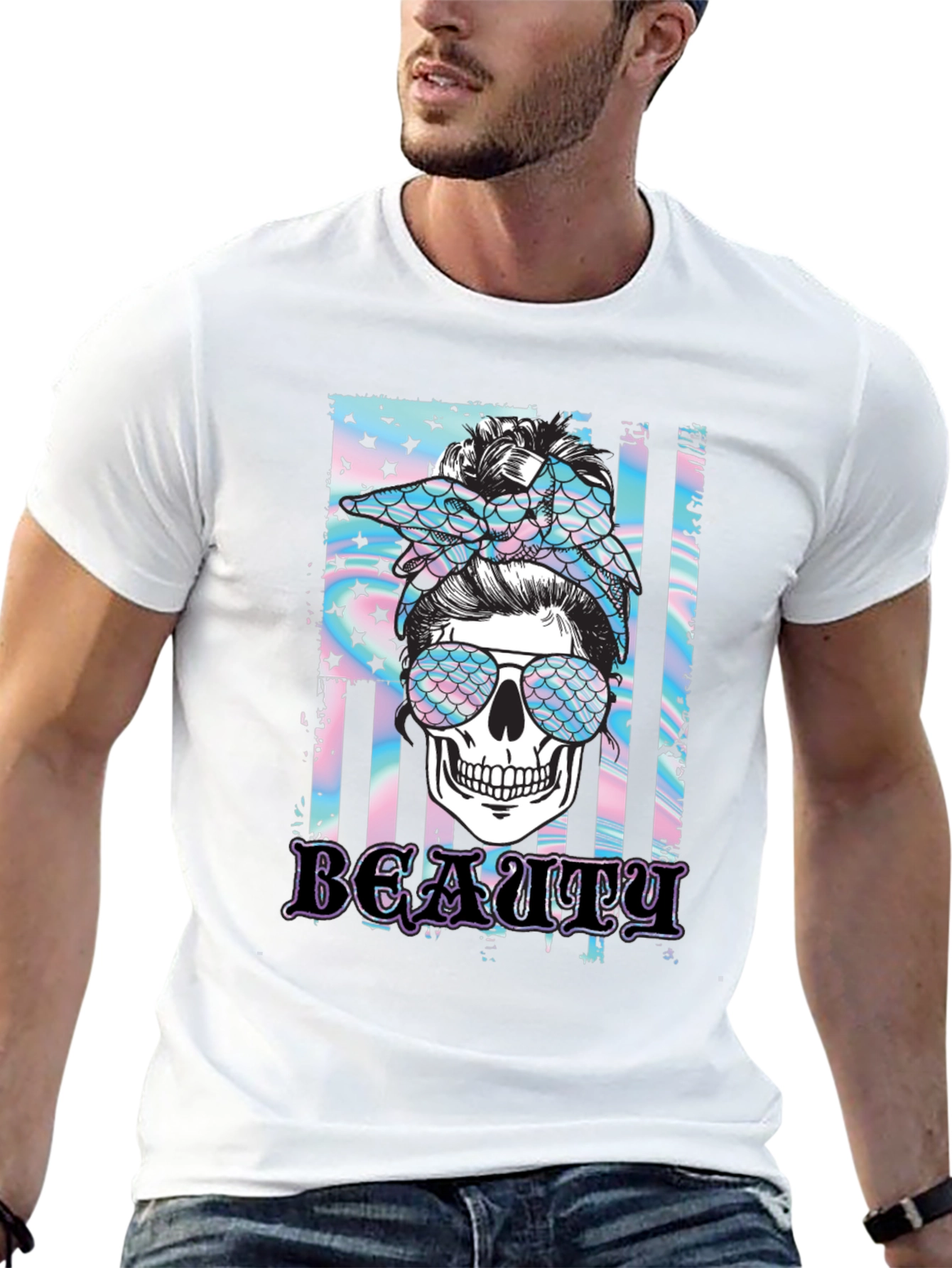 Camiseta Negra Calavera Beauty