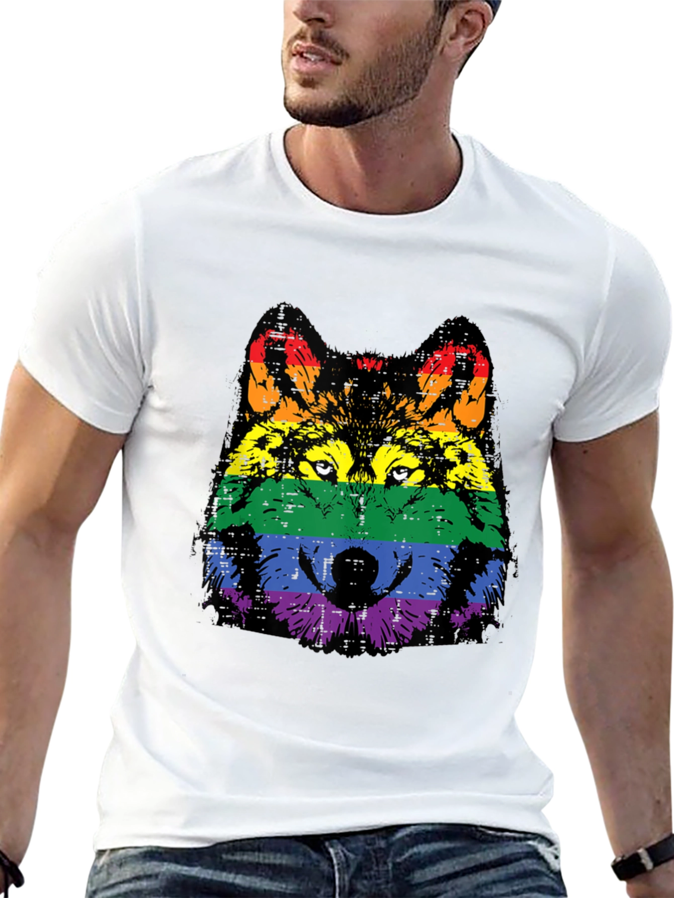Camiseta Hombre Lobo Orgullo LGBT