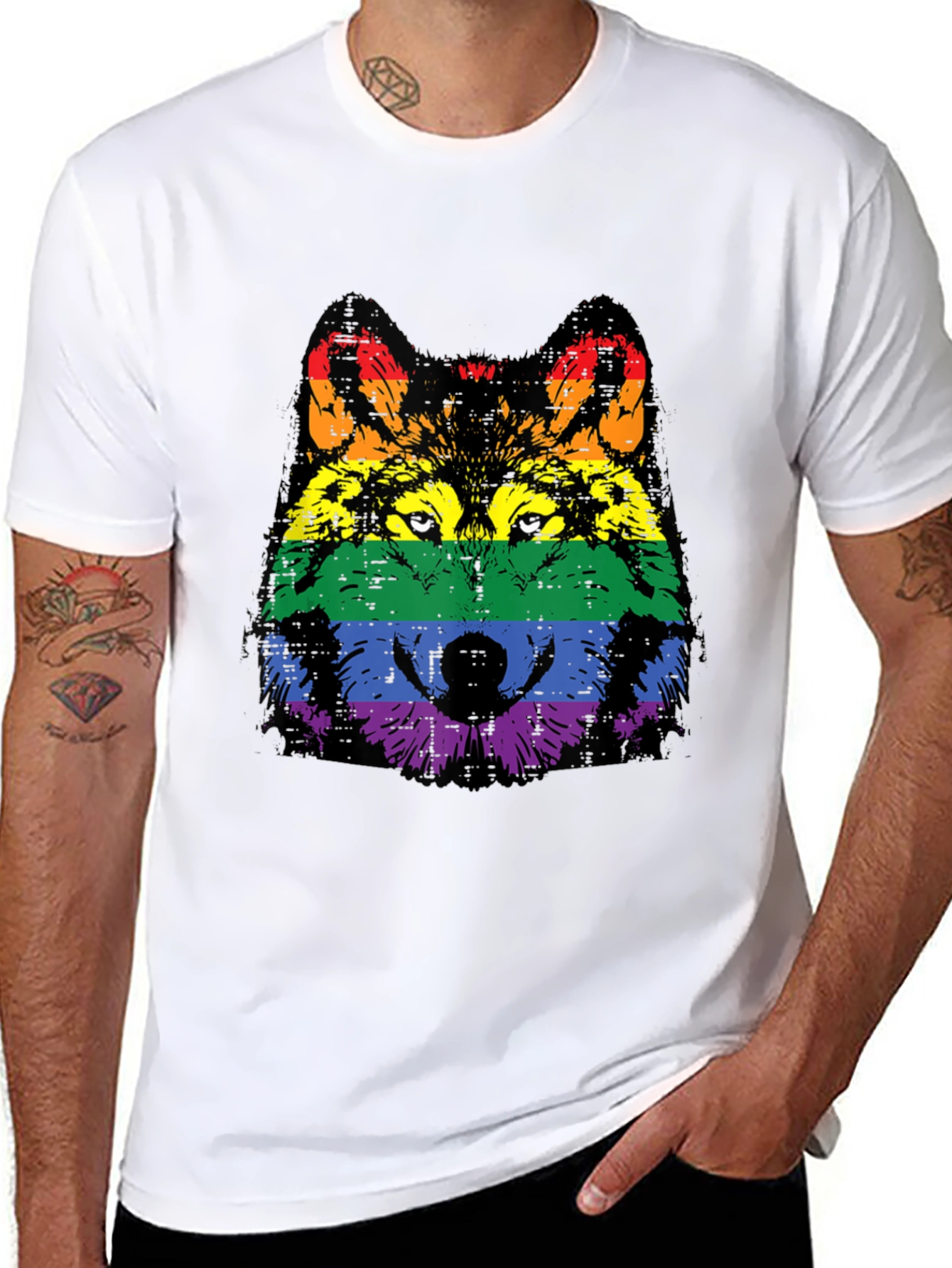 Camiseta Hombre Lobo Orgullo LGBT