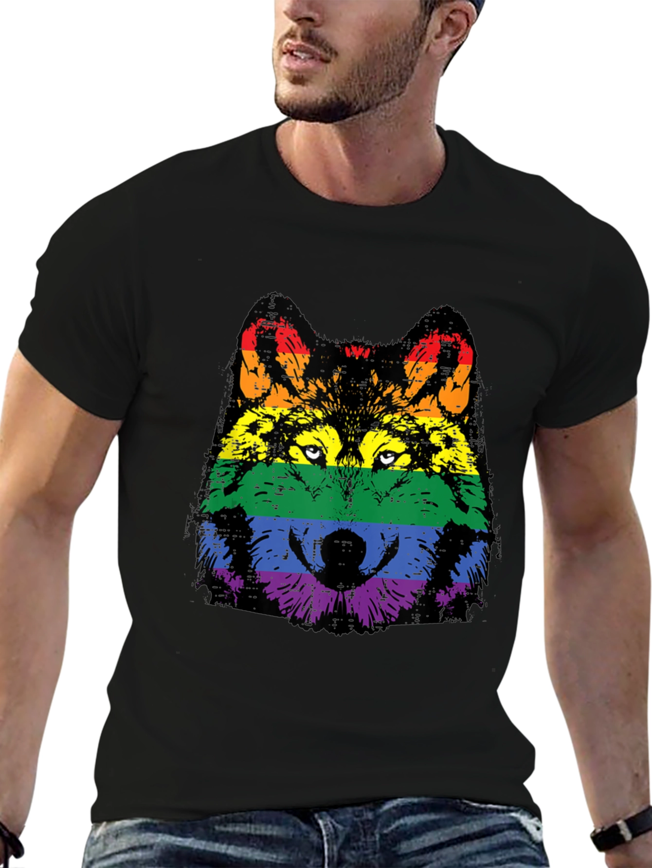 Camiseta Hombre Lobo Orgullo LGBT