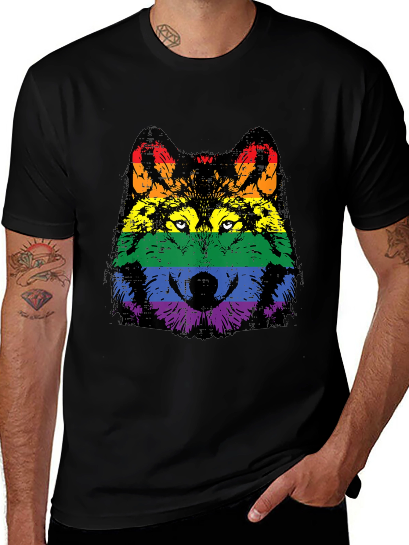 Camiseta Hombre Lobo Orgullo LGBT