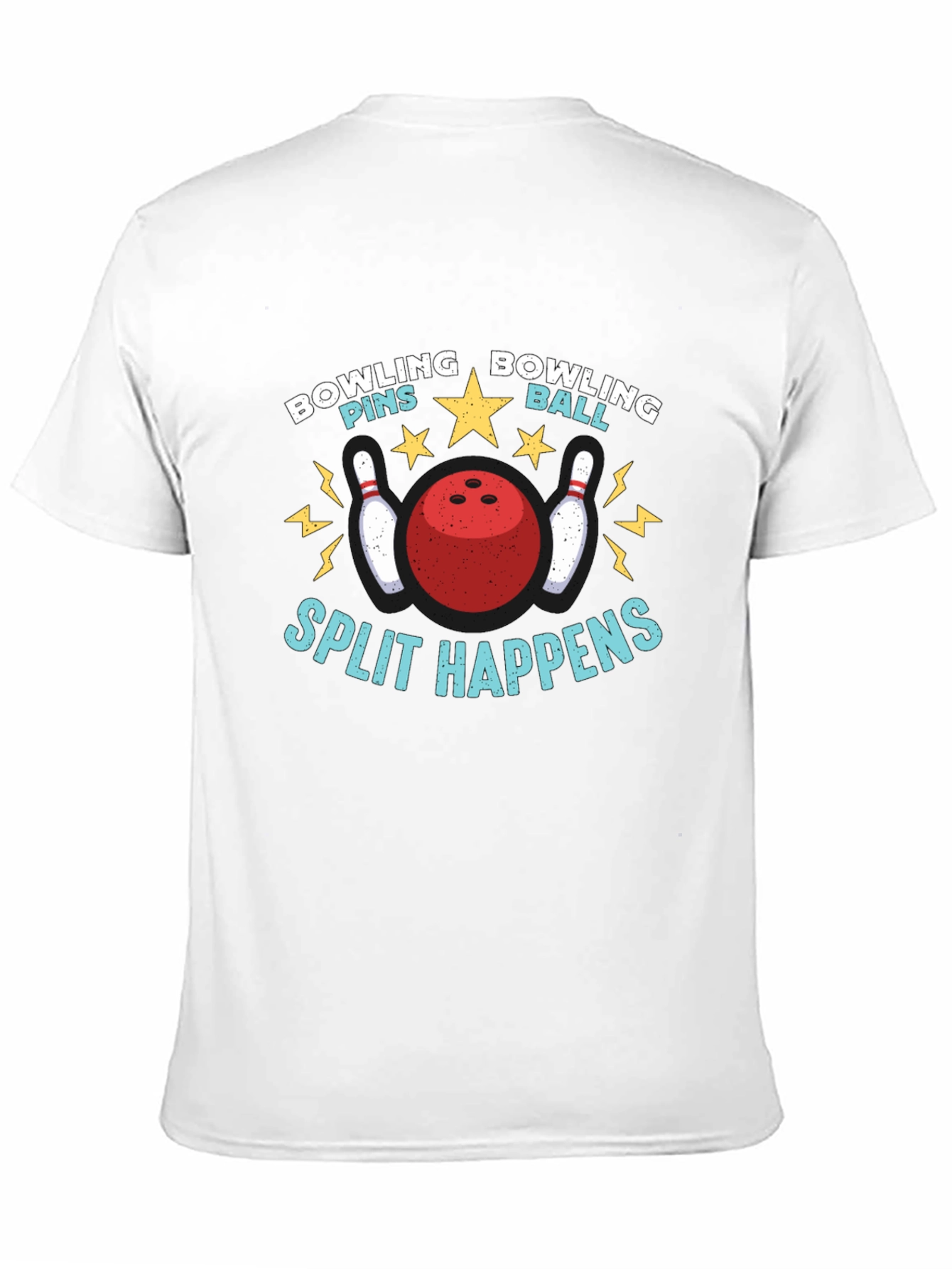 Camiseta Negra Bolos Divertida Split Happens