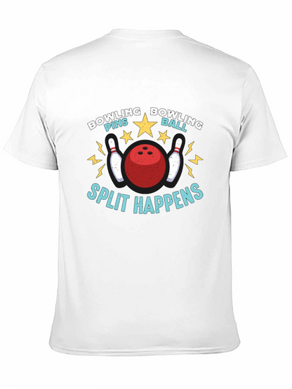 Camiseta Negra Bolos Divertida Split Happens
