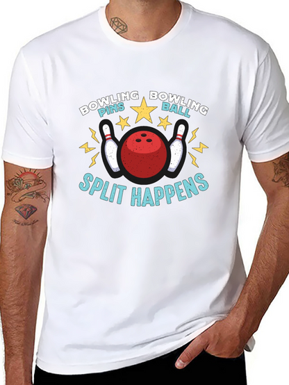 Camiseta Negra Bolos Divertida Split Happens