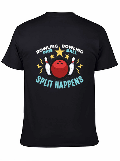 Camiseta Negra Bolos Divertida Split Happens