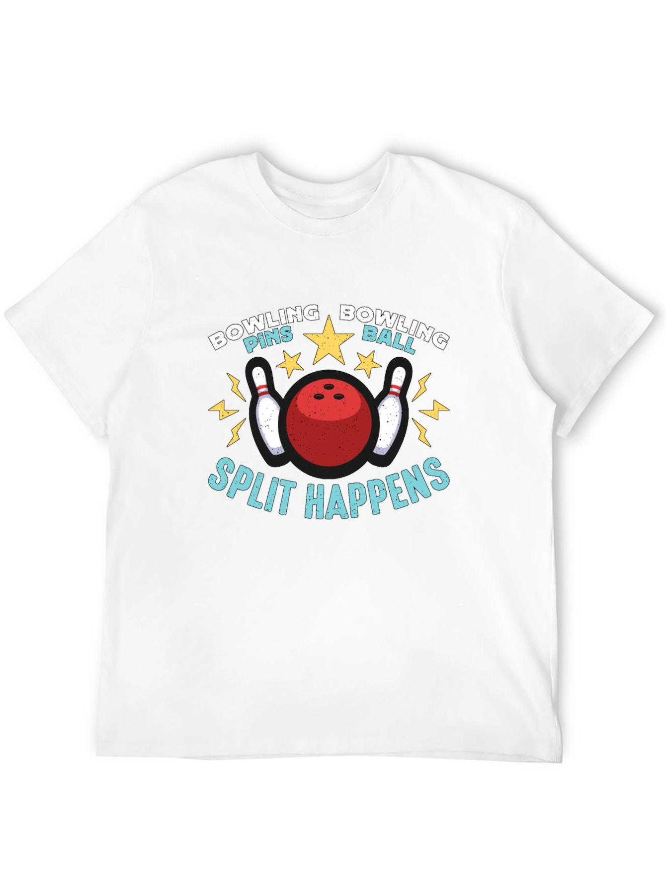 Camiseta Negra Bolos Divertida Split Happens