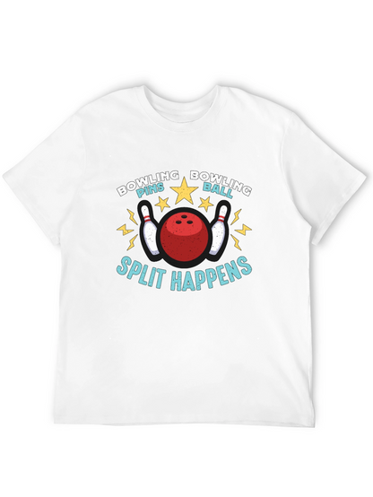 Camiseta Negra Bolos Divertida Split Happens