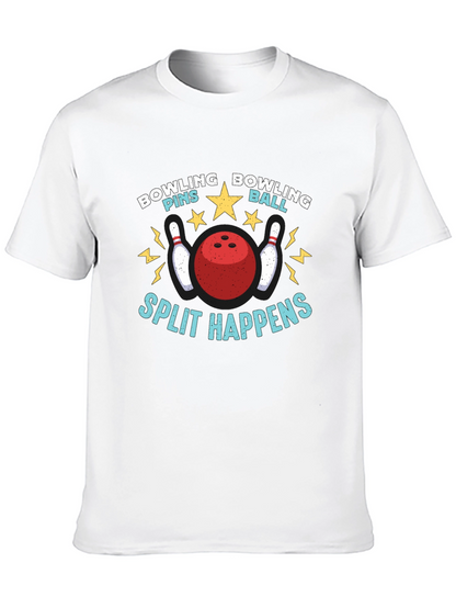 Camiseta Negra Bolos Divertida Split Happens