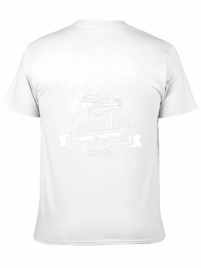 Camiseta Negra Hombre - Diseño Kraft Kommt Von Kraftstoff