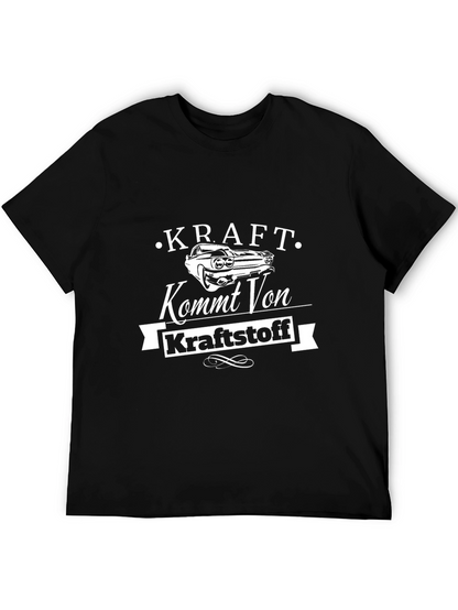 Camiseta Negra Hombre - Diseño Kraft Kommt Von Kraftstoff