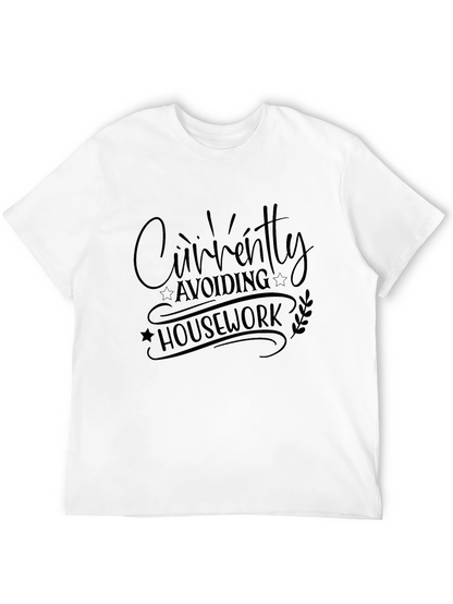 Camiseta Negra Humor Evitando las Tareas
