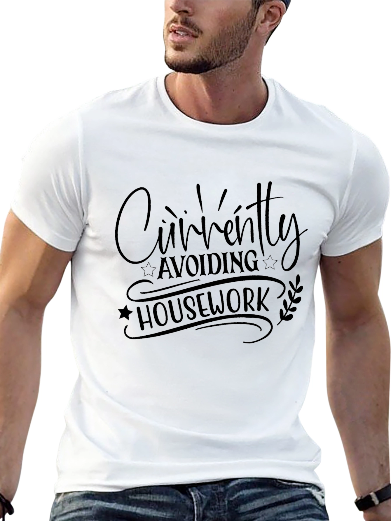 Camiseta Negra Humor Evitando las Tareas
