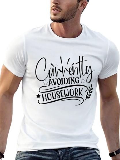 Camiseta Negra Humor Evitando las Tareas