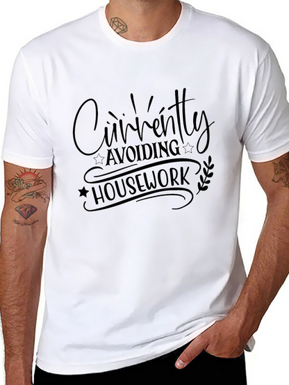 Camiseta Negra Humor Evitando las Tareas