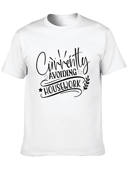 Camiseta Negra Humor Evitando las Tareas