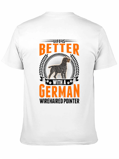 Camiseta Negra con Diseño de Perro Braco Alemán