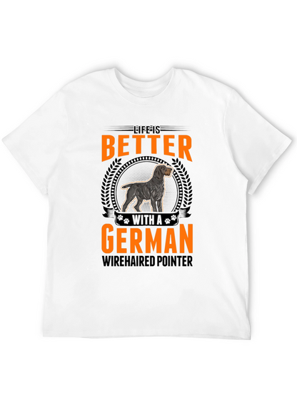Camiseta Negra con Diseño de Perro Braco Alemán