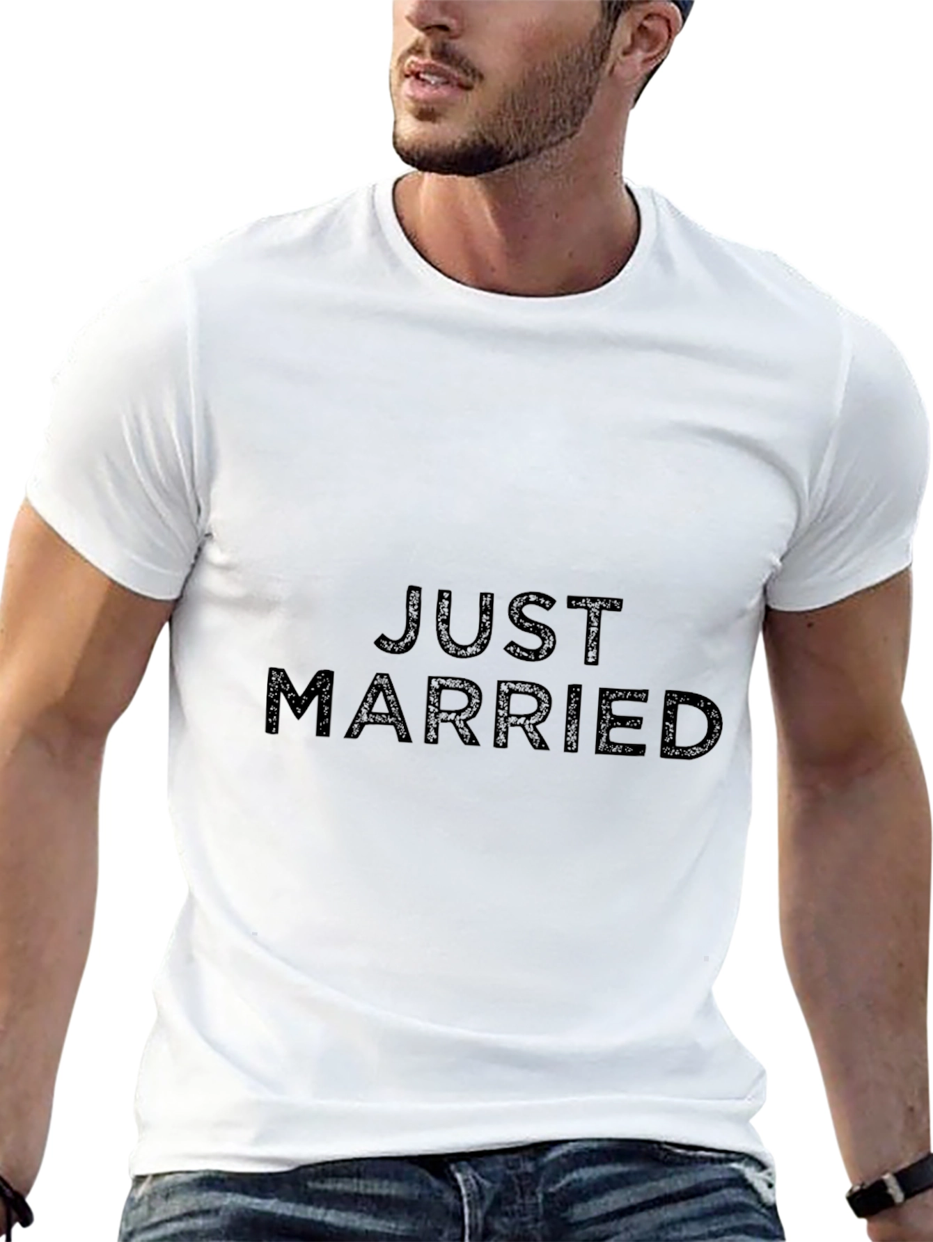 Camiseta Negra Recién Casados para Hombre