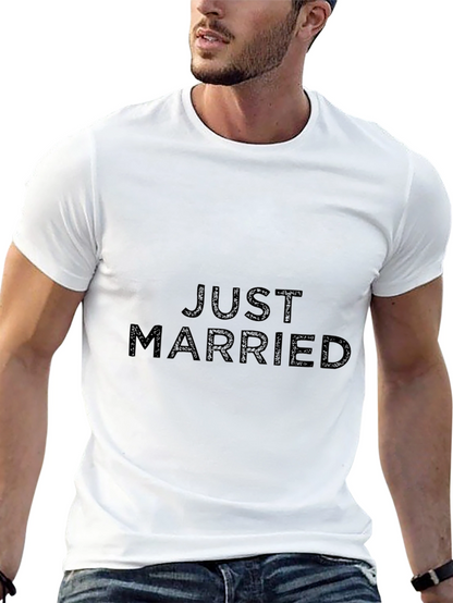 Camiseta Negra Recién Casados para Hombre