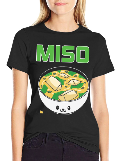 Camiseta Negra Miso Soup Kawaii