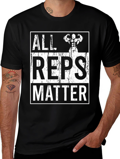 Camiseta Negra All Reps Matter Gym Fitness