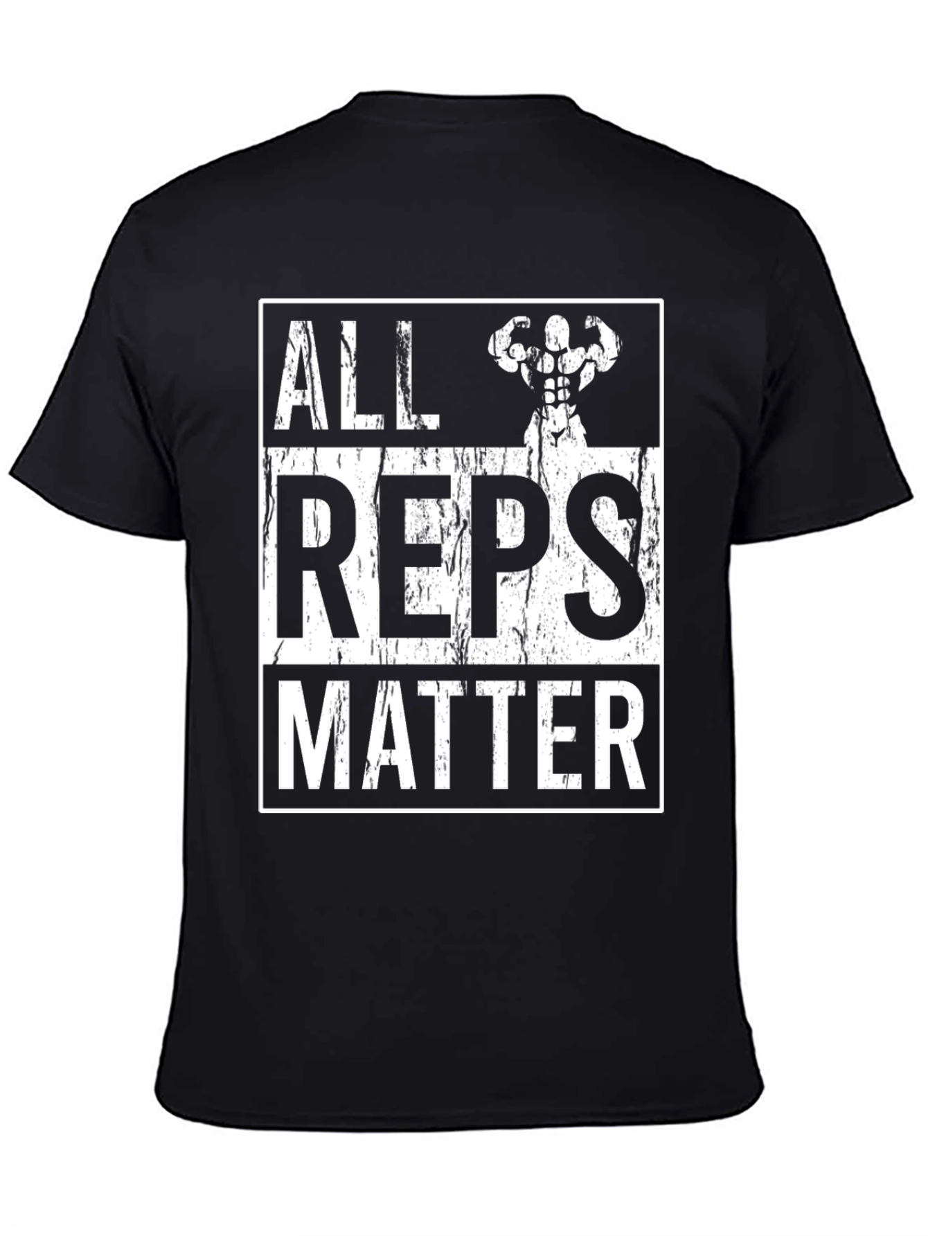 Camiseta Negra All Reps Matter Gym Fitness