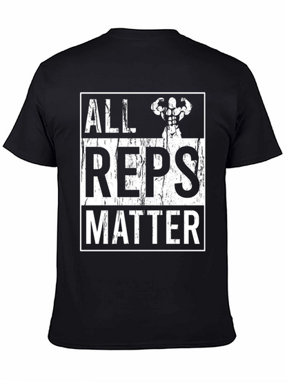 Camiseta Negra All Reps Matter Gym Fitness