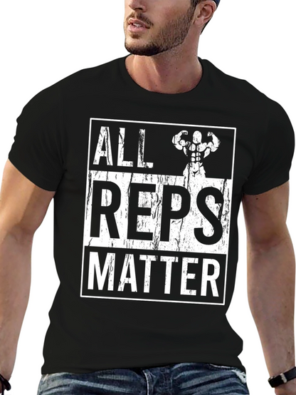 Camiseta Negra All Reps Matter Gym Fitness
