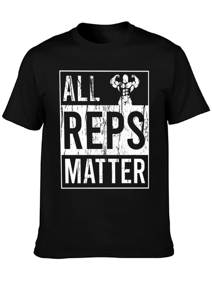Camiseta Negra All Reps Matter Gym Fitness