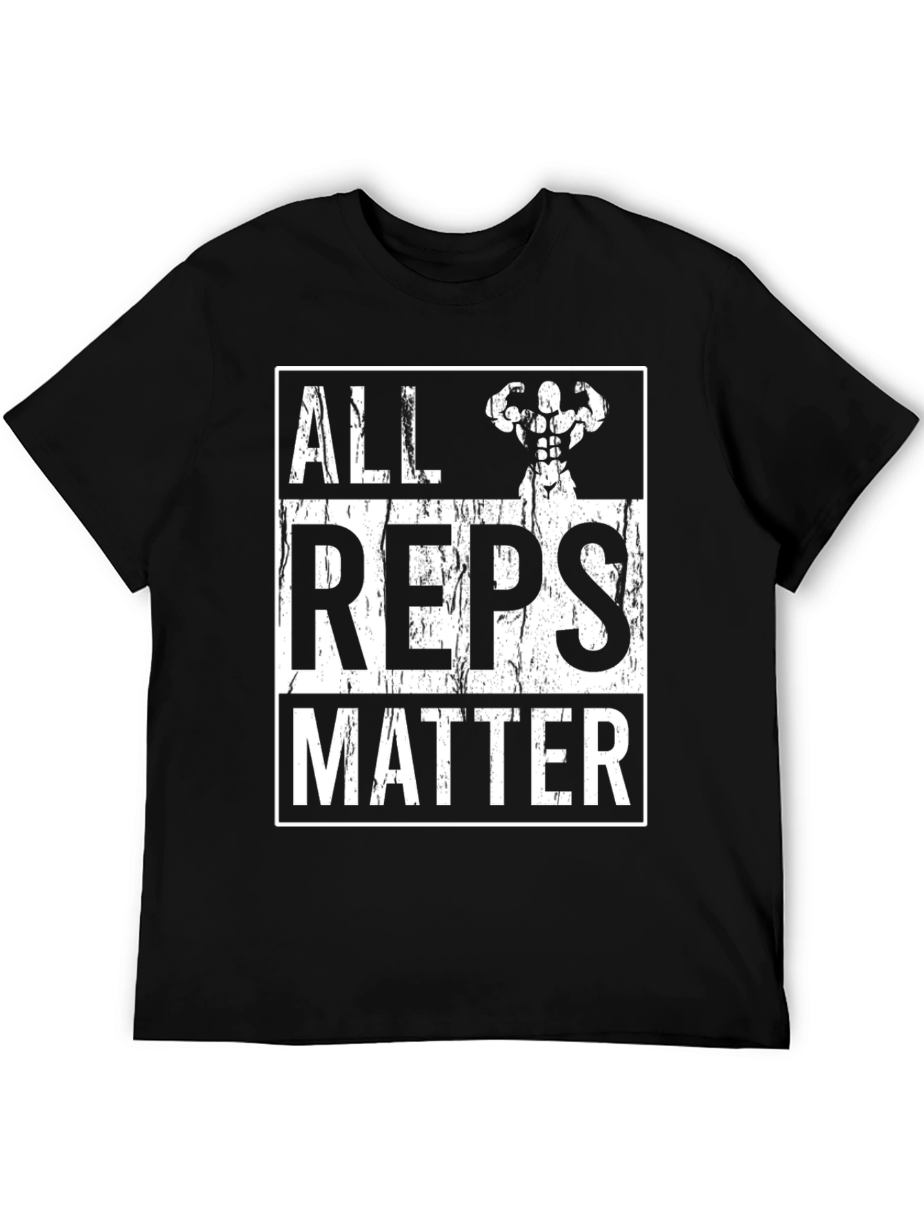 Camiseta Negra All Reps Matter Gym Fitness