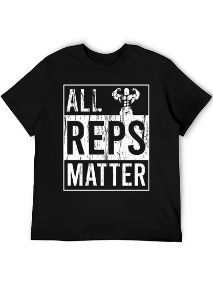 Camiseta Negra All Reps Matter Gym Fitness