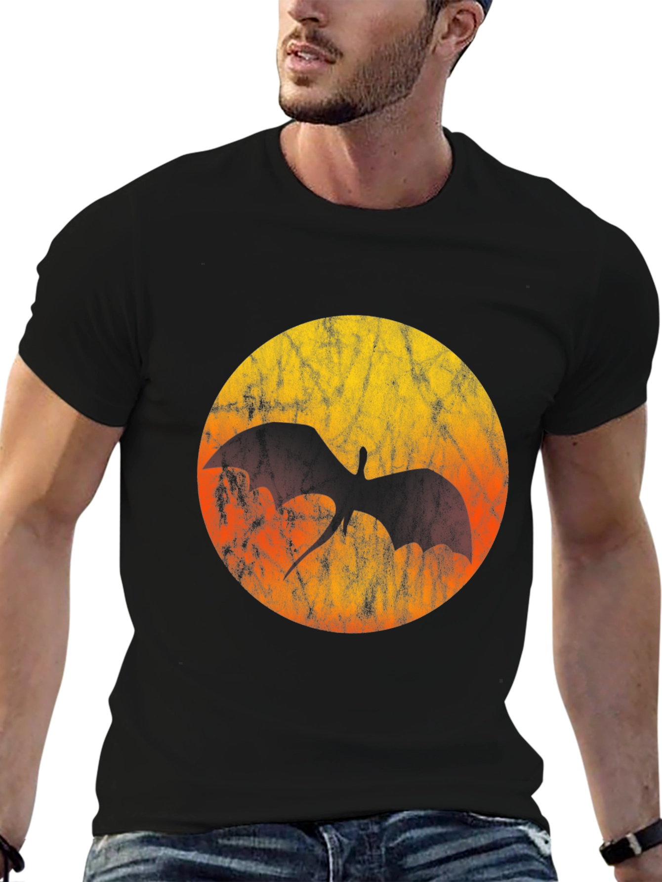Camiseta Negra con Diseño de Dragón Solar