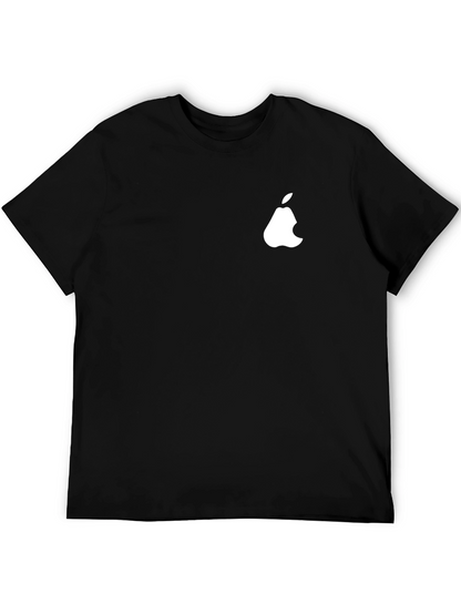 Camiseta Negra Hombre - Diseño Divertido Pera Mordida