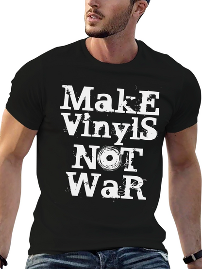 Camiseta Negra: ¡Haz Vinilos No la Guerra!
