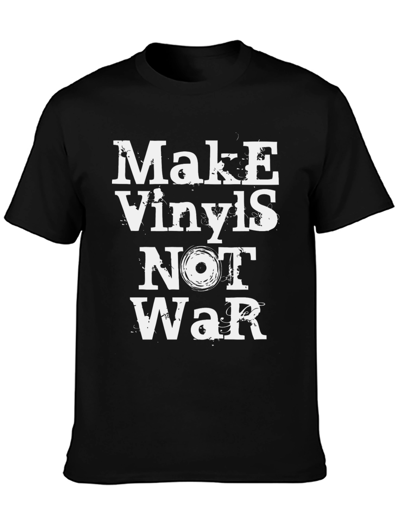 Camiseta Negra: ¡Haz Vinilos No la Guerra!