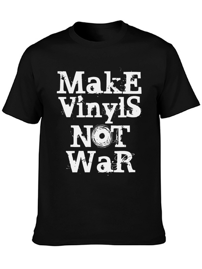 Camiseta Negra: ¡Haz Vinilos No la Guerra!