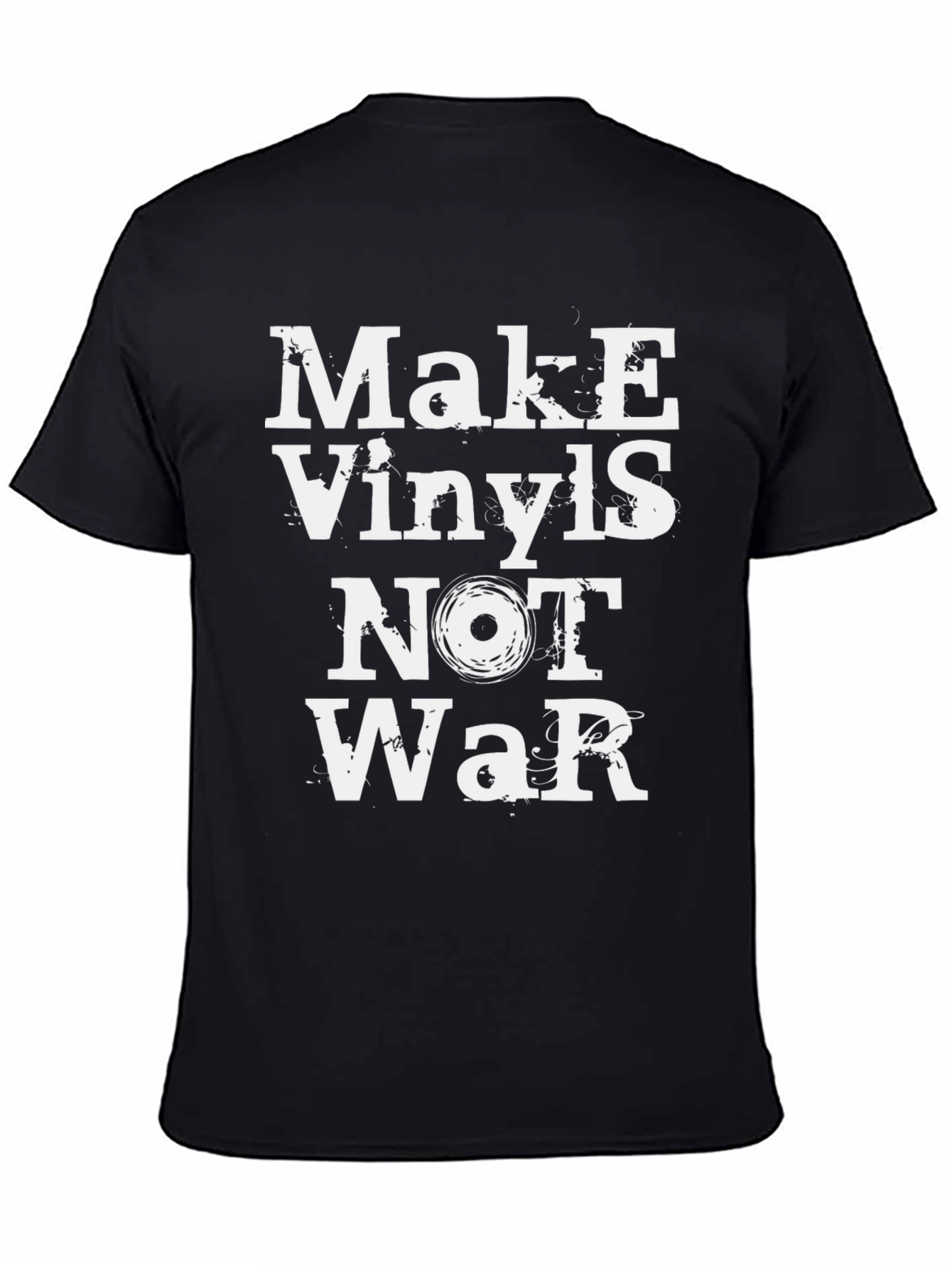 Camiseta Negra: ¡Haz Vinilos No la Guerra!