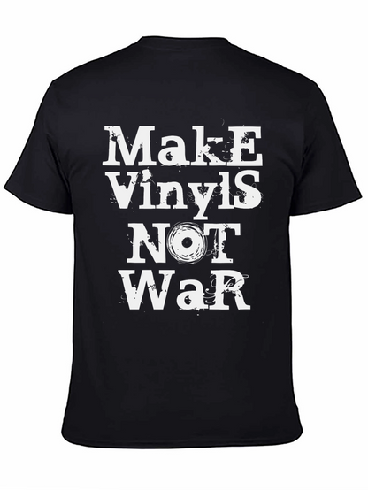 Camiseta Negra: ¡Haz Vinilos No la Guerra!