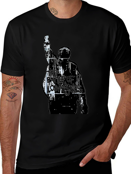 Camiseta Hombre Negra con Diseño The Battle of Los Angeles