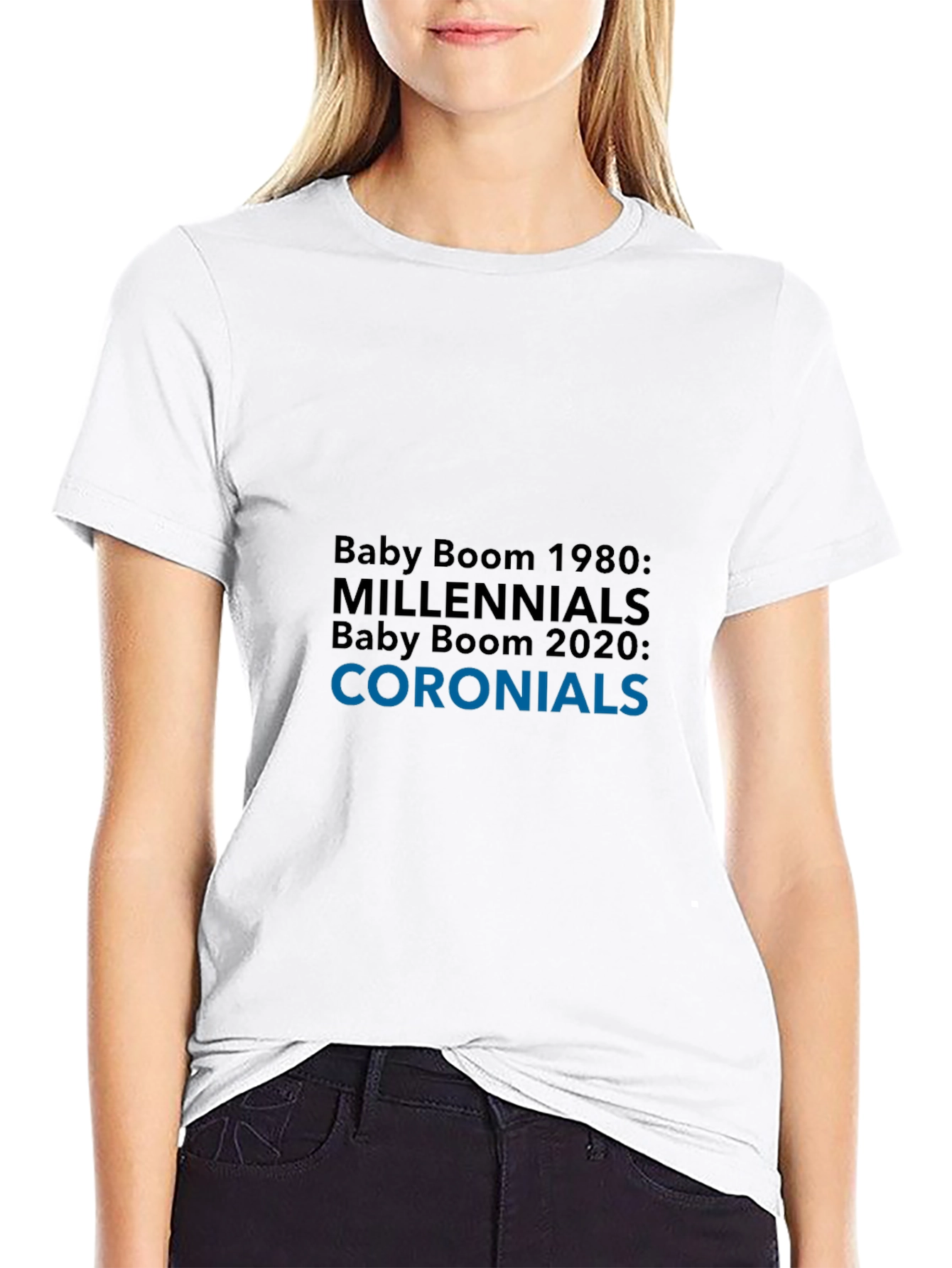 Camiseta Hombre: Baby Boom Millennials Coroniales